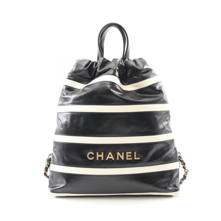 CHANEL シャネル リュック ラムスキン レザー ロゴ リュックサック　黒 CHANEL（シャネル） シャネル22 ブランドオフ レザー リュックサック