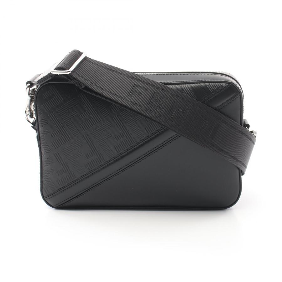 フェンディ FENDI ダイアゴナル ズッカ レザー ショルダーバッグ メンズ