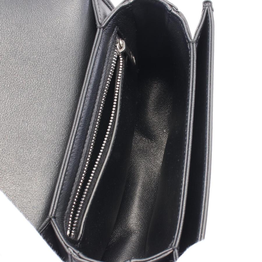 CELINE ブラック CELINE セリーヌ トリオンフ ブランドオフ レザー ショルダー