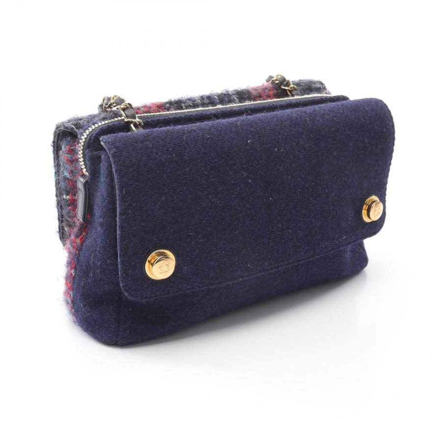 CHANEL（シャネル） Wフラップ ツイード ブランドオフ レザー