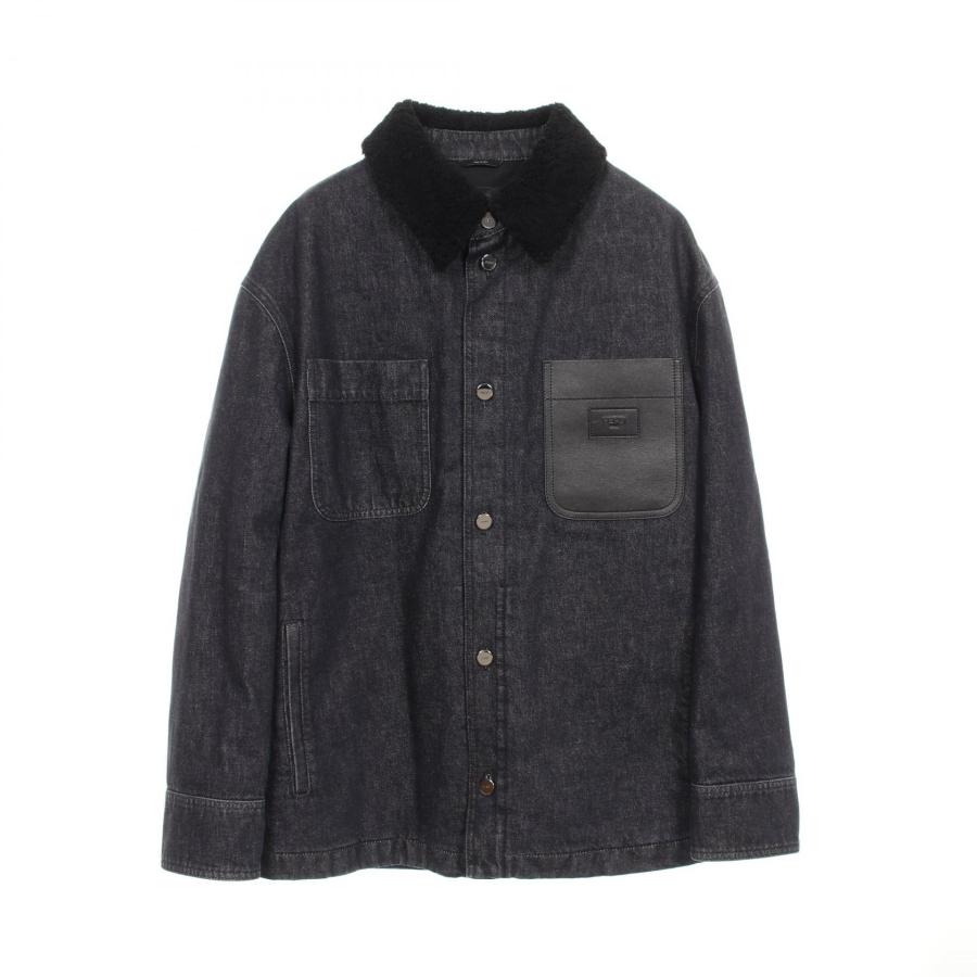FENDI（フェンディ） ブランドオフ レザー デニムジャケット コットン
