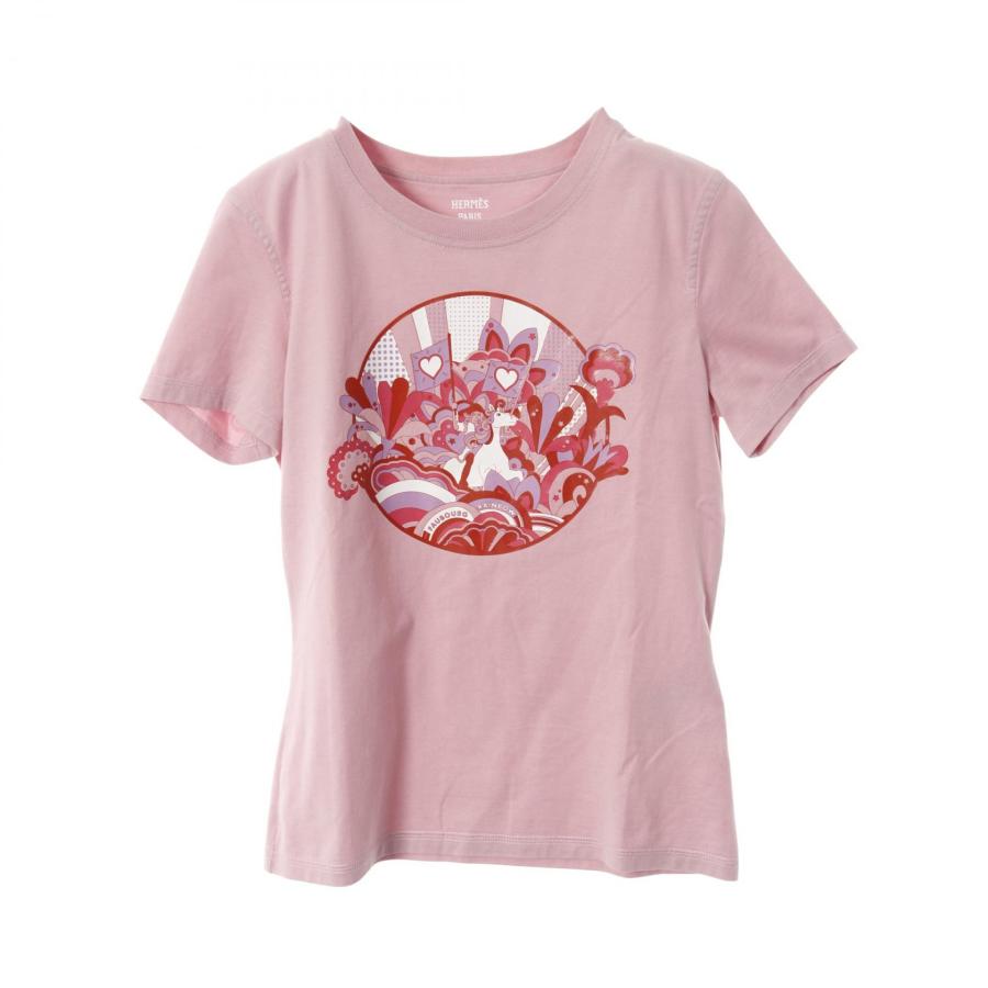 エルメス Tシャツ カルトゥッシュ モール コットン レディースサイズ 