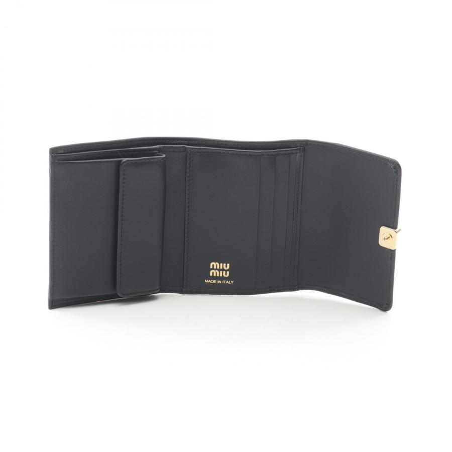 ミュウ ミュウ SOFTY METAL ブランドオフ Miu Miu レザー 三つ折り財布