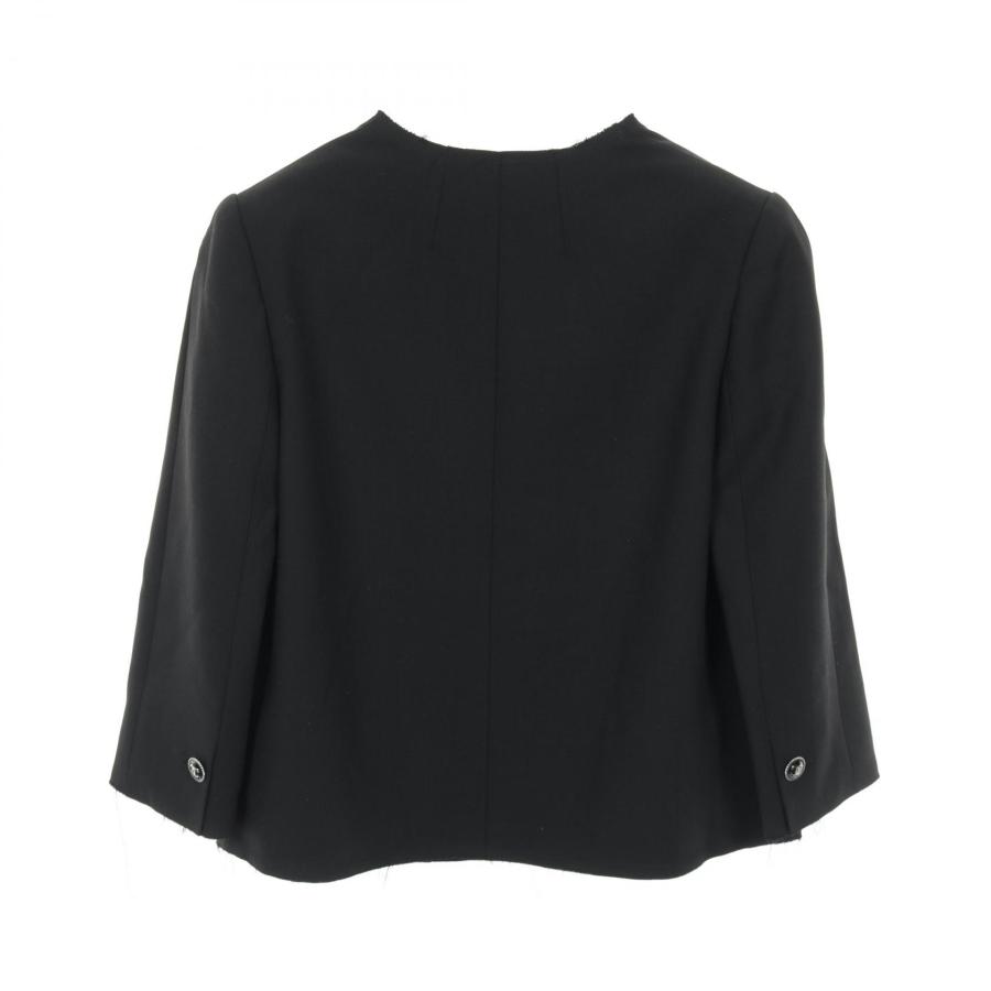 【ワイフ品】CHANELウール ココマークボタン ノーカラージャケット CHANEL（シャネル） ココマークボタン ブランドオフ ウール ノーカラー