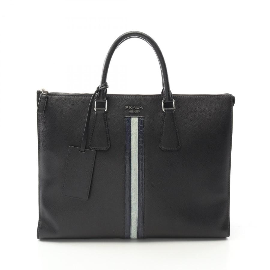 PRADA サフィアーノレザーブラック ビジネスバッグA4　2室 PRADA（プラダ） ブランドオフ サフィアーノレザー ビジネスバッグ