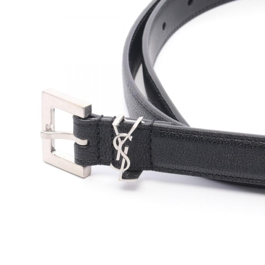 サンローランパリ モノグラム ナロー ブランドオフ SAINT LAURENT PARIS レザー ベルト レザー メンズの画像