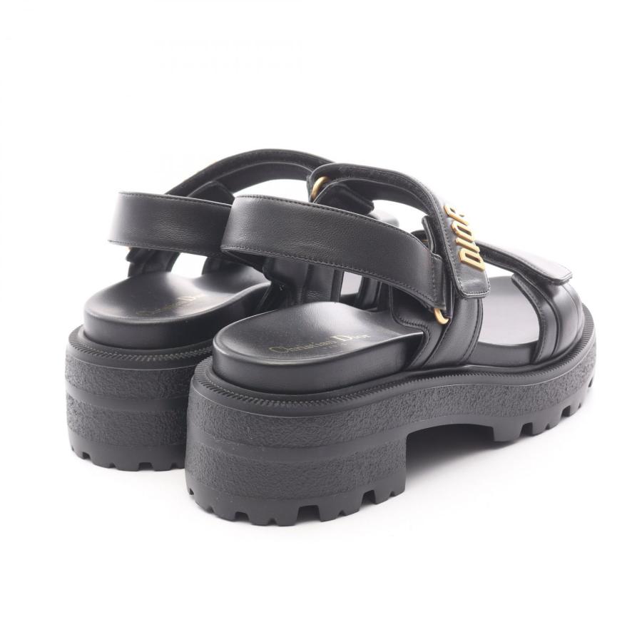 Dior 黒 サンダル 超美品　17cm 爆買 ディオール DIORACT プラットフォーム ブランドオフ Dior レザー
