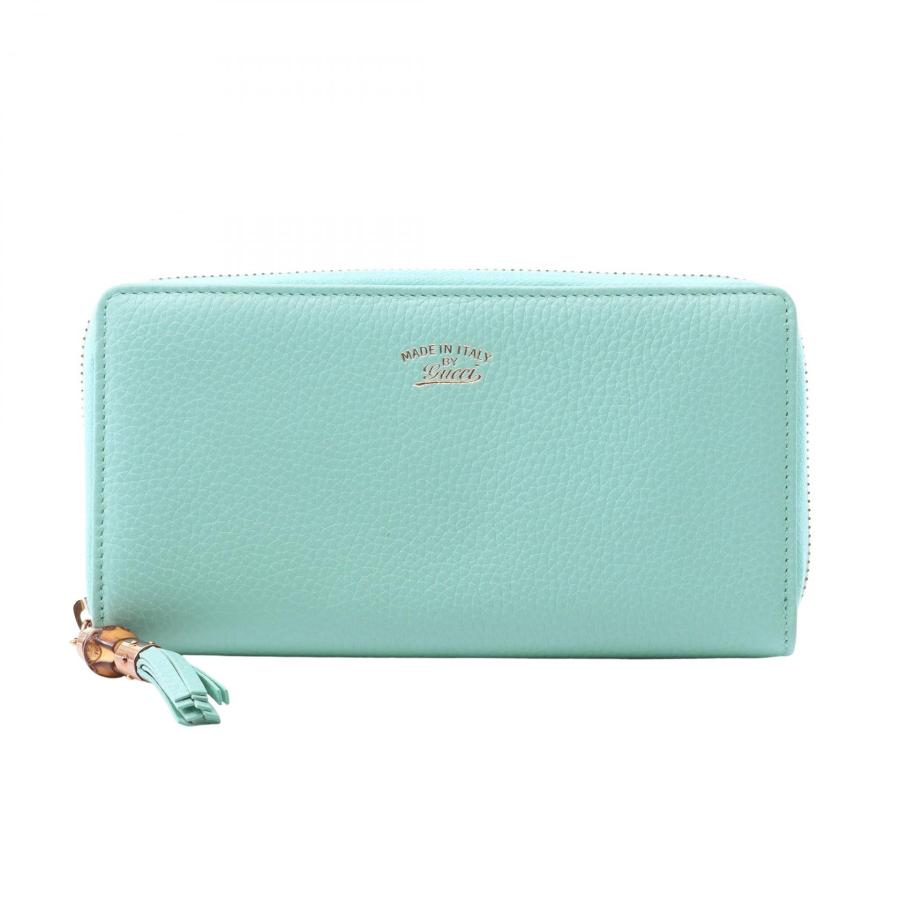 GUCCI グッチ バンブー ブランドオフ レザー ラウンド長財布 中古