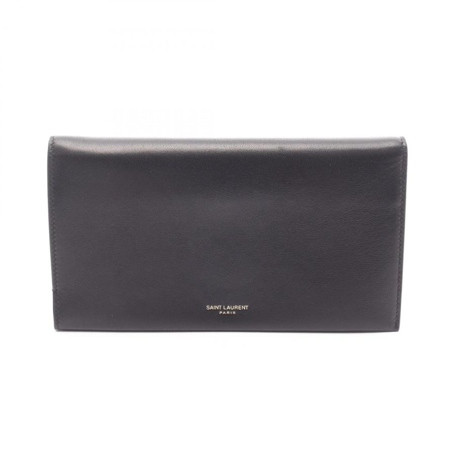 サンローランパリ SAINT LAURENT PARIS 二つ折り長財布 財布 レザー メンズ レディース ブラック系 8006701EL0W1000 【中古】 サンローランパリ ブランドオフ SAINT LAURENT PARIS レザー 二つ折り