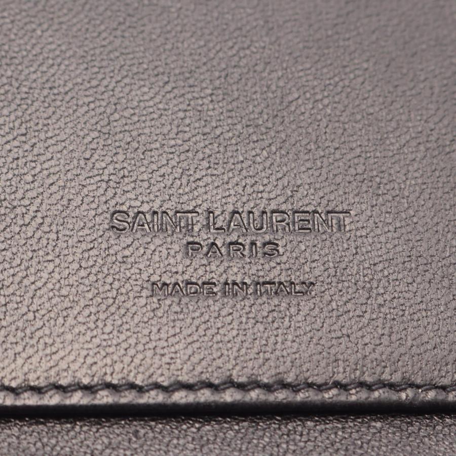 サンローランパリ SAINT LAURENT PARIS 二つ折り長財布 財布 レザー メンズ レディース ブラック系 8006701EL0W1000 【中古】 サンローランパリ ブランドオフ SAINT LAURENT PARIS レザー 二つ折り