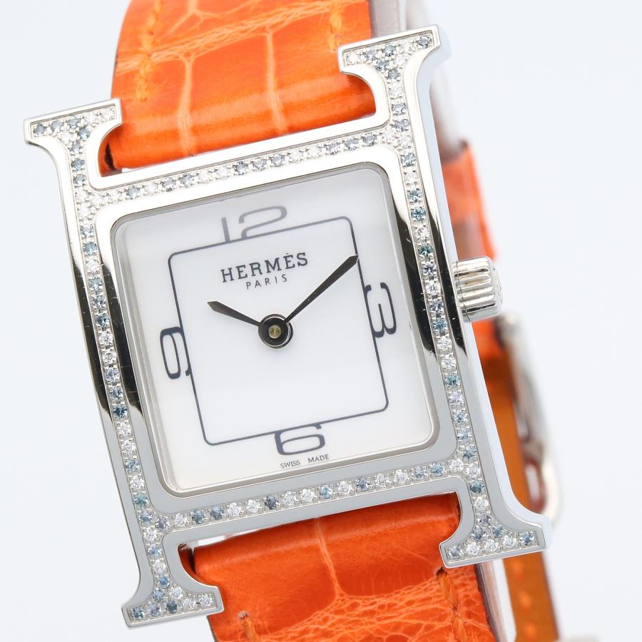 HERMES クロノグラフ ダイヤベゼル メンズ　天然ダイヤ鑑別書付き HERMES クロノグラフ ダイヤベゼル 天然ダイヤ鑑別書付き メンズ