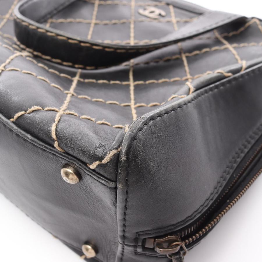 美品 シャネル ワイルドステッチ カーフ レザー ハンドバッグ シリアルあり 美品 シャネル ワイルドステッチ カーフ レザー ハンドバッグ シリアルあり