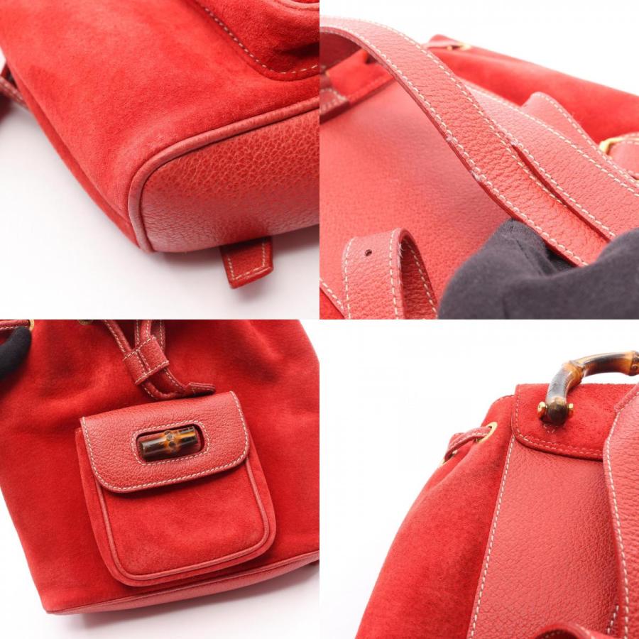 GUCCI リュック バンブー ヌバックレザー スウェード GUCCI◇リュックサック_バンブー_ヌバックレザー/スウェード/BRW