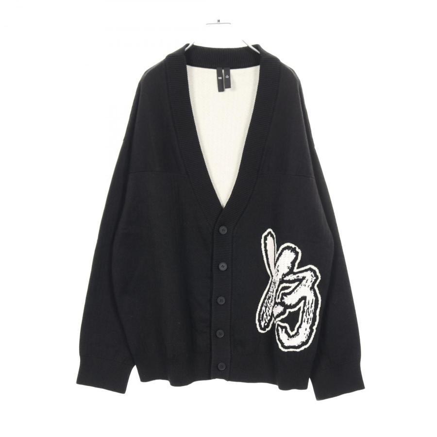 ワイスリー Y-3 ブラッシュロゴ ニット カーディガン 衣料品 トップス ポリエステル メンズ ブラック系 【中古】 ワイスリー ブラッシュロゴ ニット ブランドオフ Y-3 その他