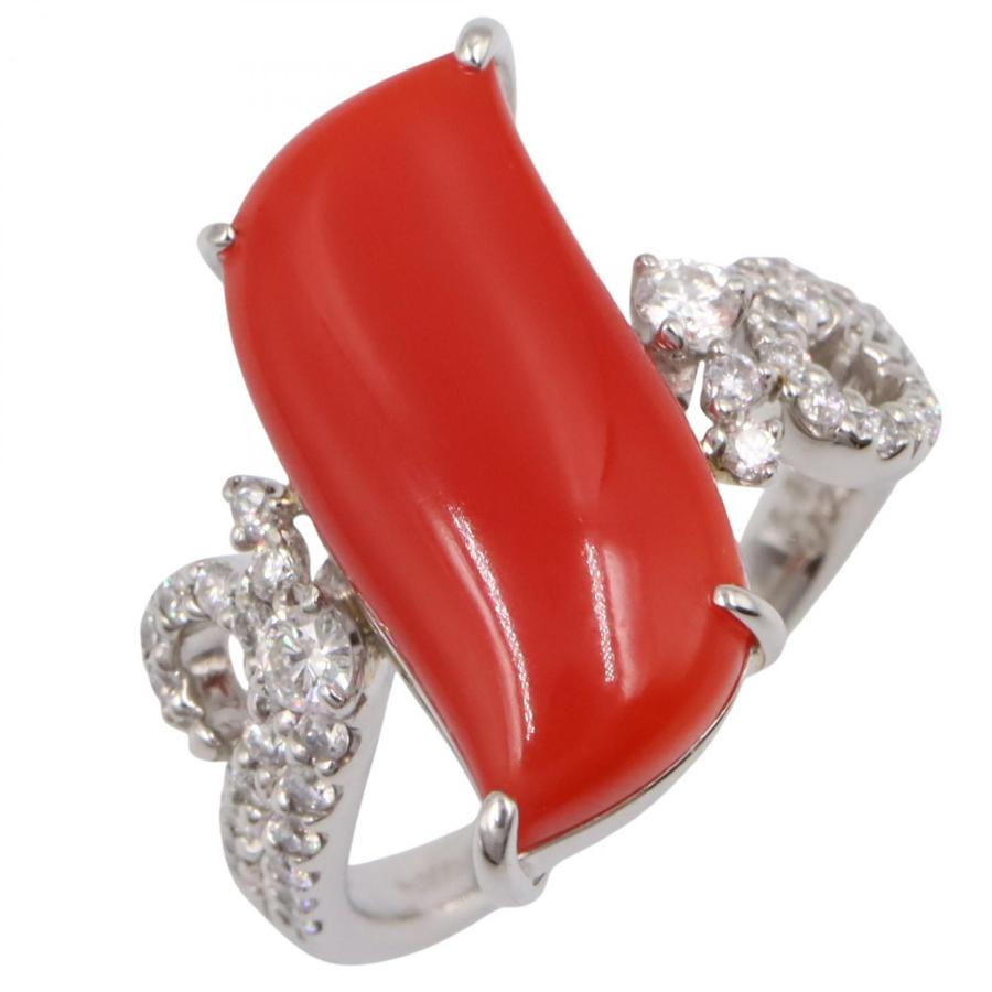 ジュエリー サンゴ ダイヤモンド リング ブランドオフ JEWELRY Pt900 
