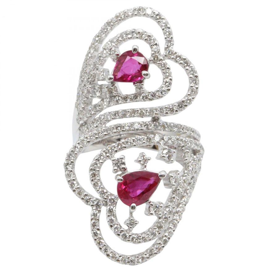 ジュエリー ルビー ダイヤモンド リング ブランドオフ JEWELRY K18WG 
