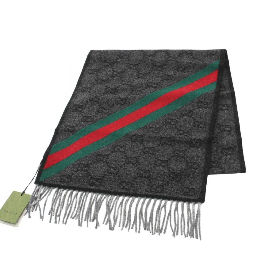 GUCCI（グッチ） GG柄 ブランドオフ ウール マフラー ウール メンズ
