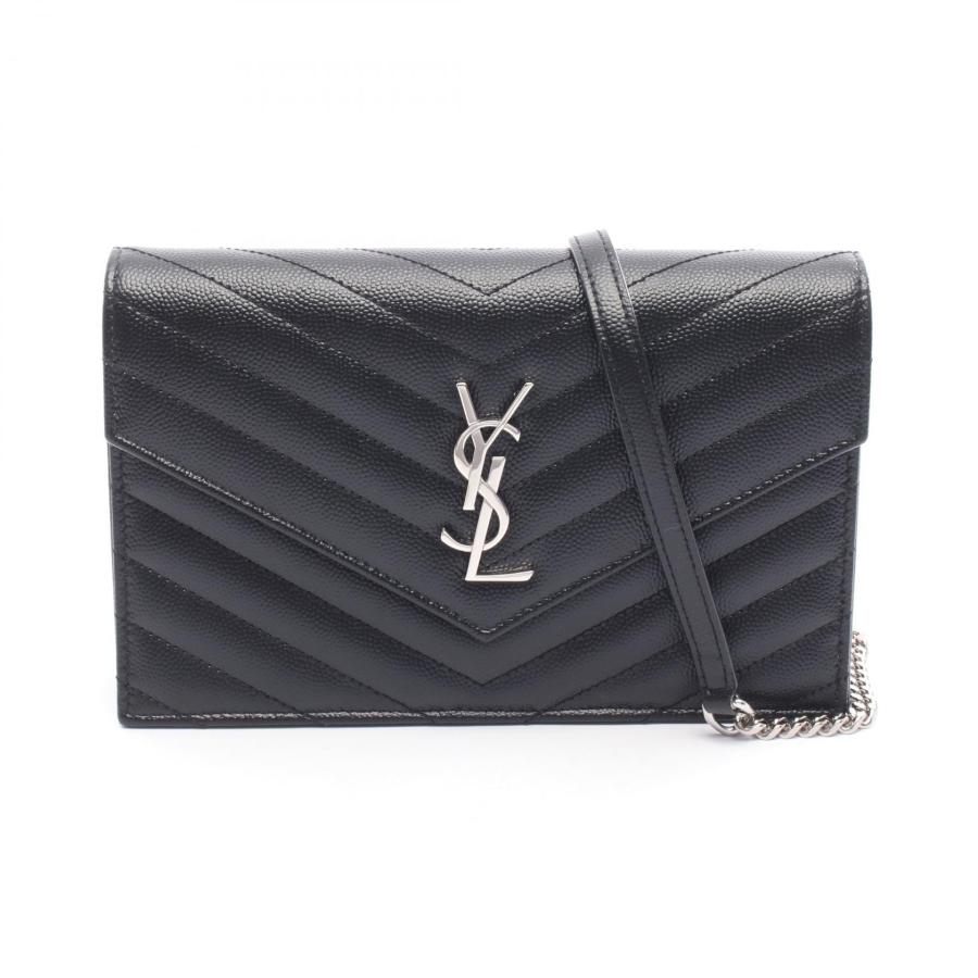 サンローランパリ SAINT LAURENT PARIS カサンドラ エンベロープ ショルダーバッグ バッグ レザー レディース ブラック系 857605AAA441000 【中古】 サンローランパリ カサンドラ エンベロープ ブランドオフ SAINT