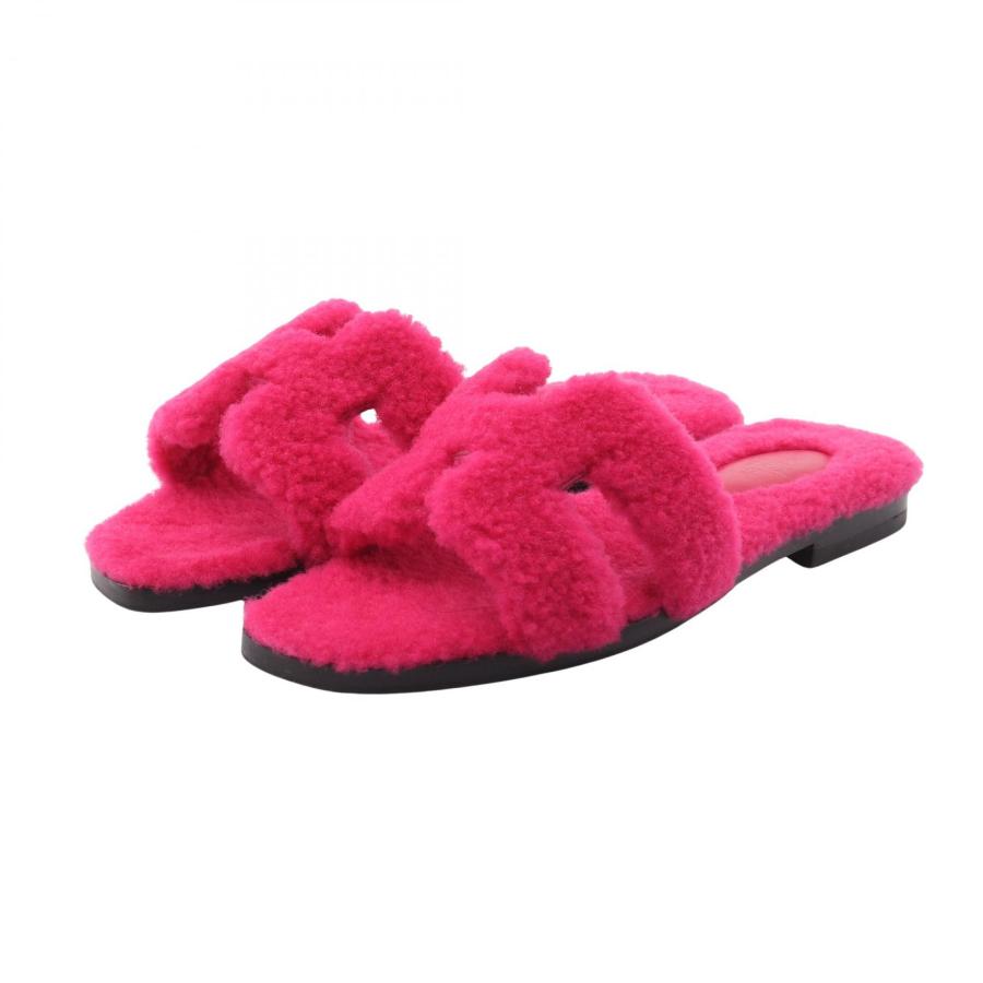 エルメス HERMES オラン ボア ミュール 靴 ファブリック レディース ピンク系 【中古】 HERMES（エルメス） オラン ボア ブランドオフ その他 ミュール 中古