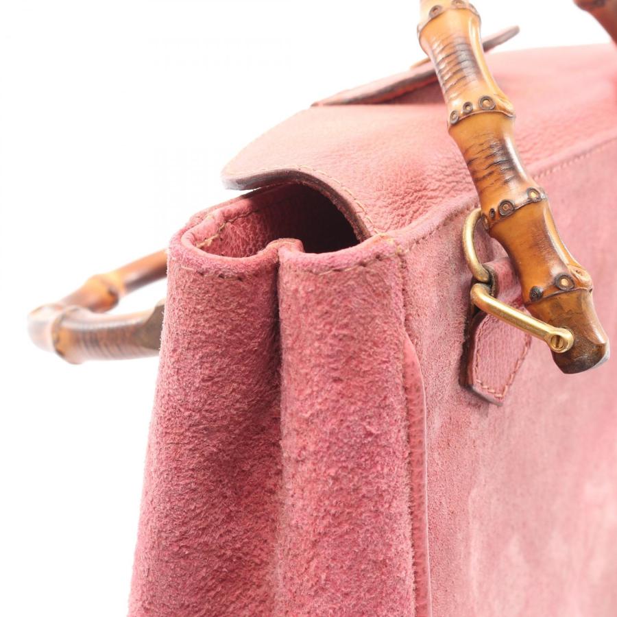 GUCCI（グッチ） バンブー ブランドオフ スウェード ハンドバッグ