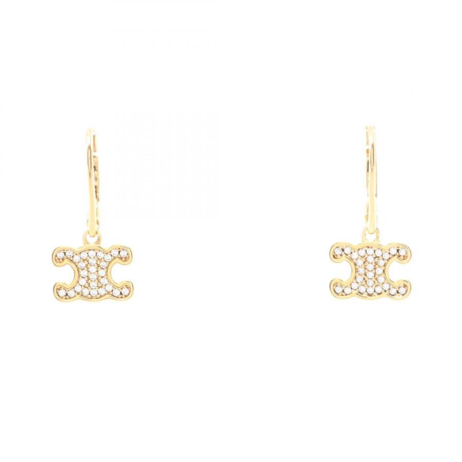 CELINE ゴールド片耳用ピアス CELINE セリーヌ ピアス トリオンフ ゴールド チェーン デザイン ロゴ