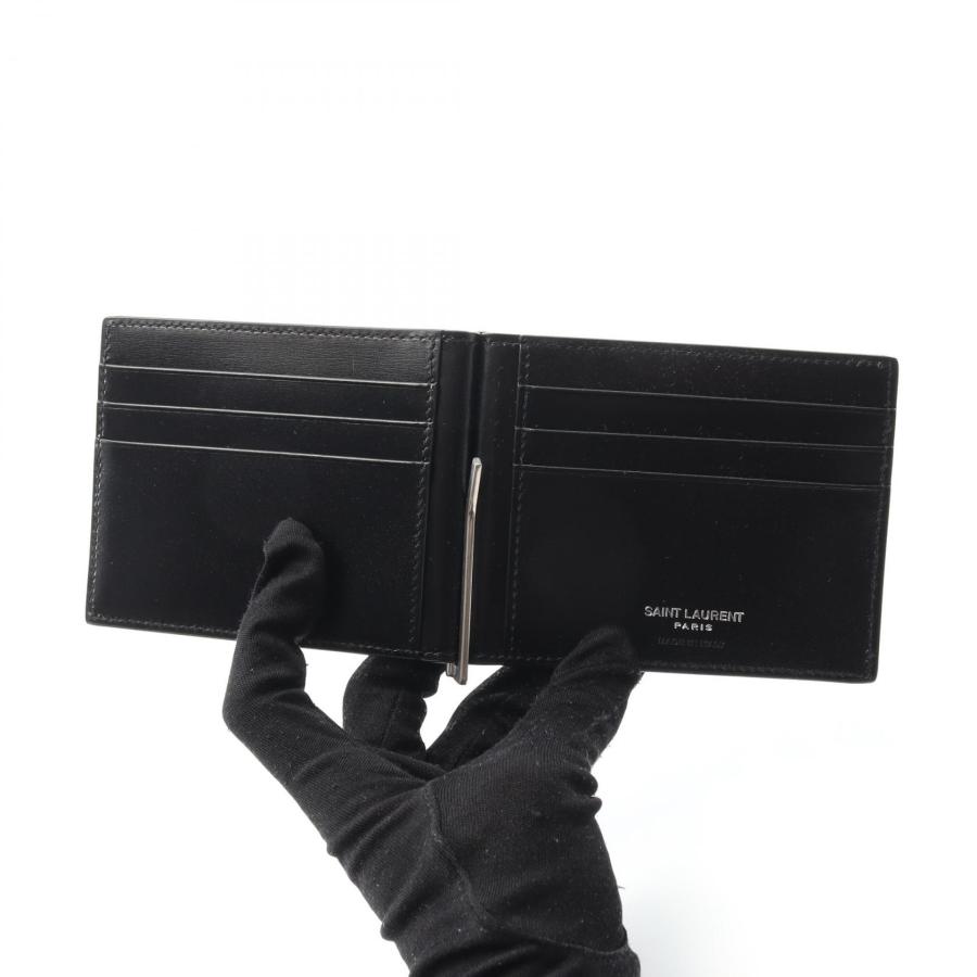 サンローランパリ モノグラム ブランドオフ SAINT LAURENT PARIS レザー 二つ折り財布 レザー メンズの画像