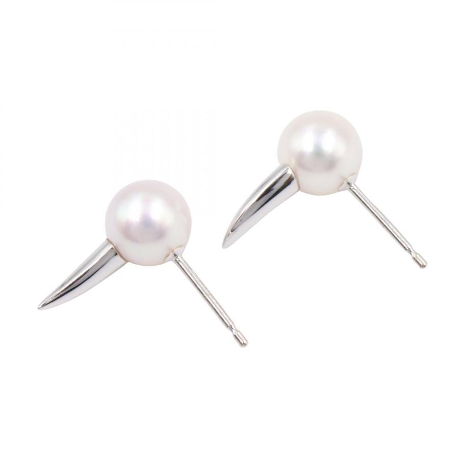 タサキ デインジャー ホーン パール ピアス ブランドオフ TASAKI K18WG