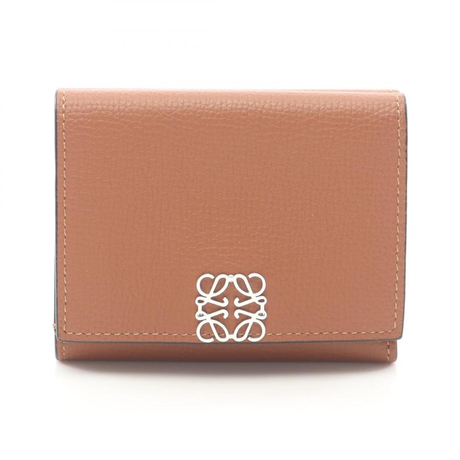 【美品】ロエベ　アナグラム　トライフォールド　Wホック　三つ折り財布　1191 美品】ロエベ アナグラム トライフォールド Wホック 三つ折り財布 1191