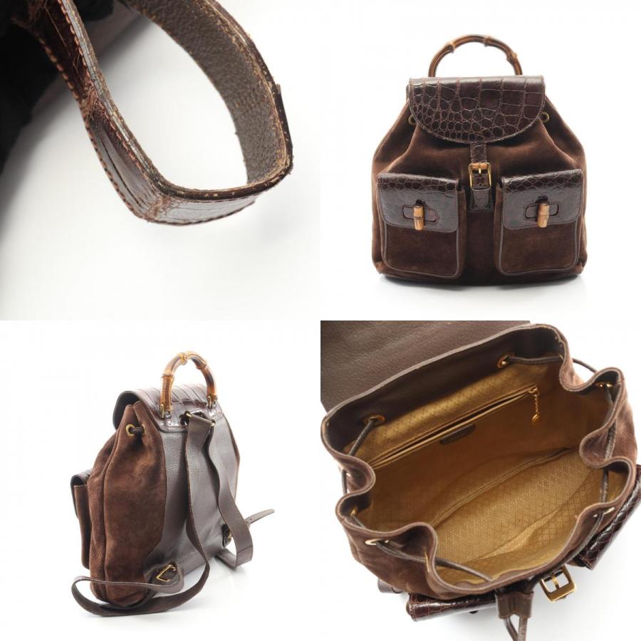 GUCCI（グッチ） バンブー ブランドオフ スウェード リュックサック