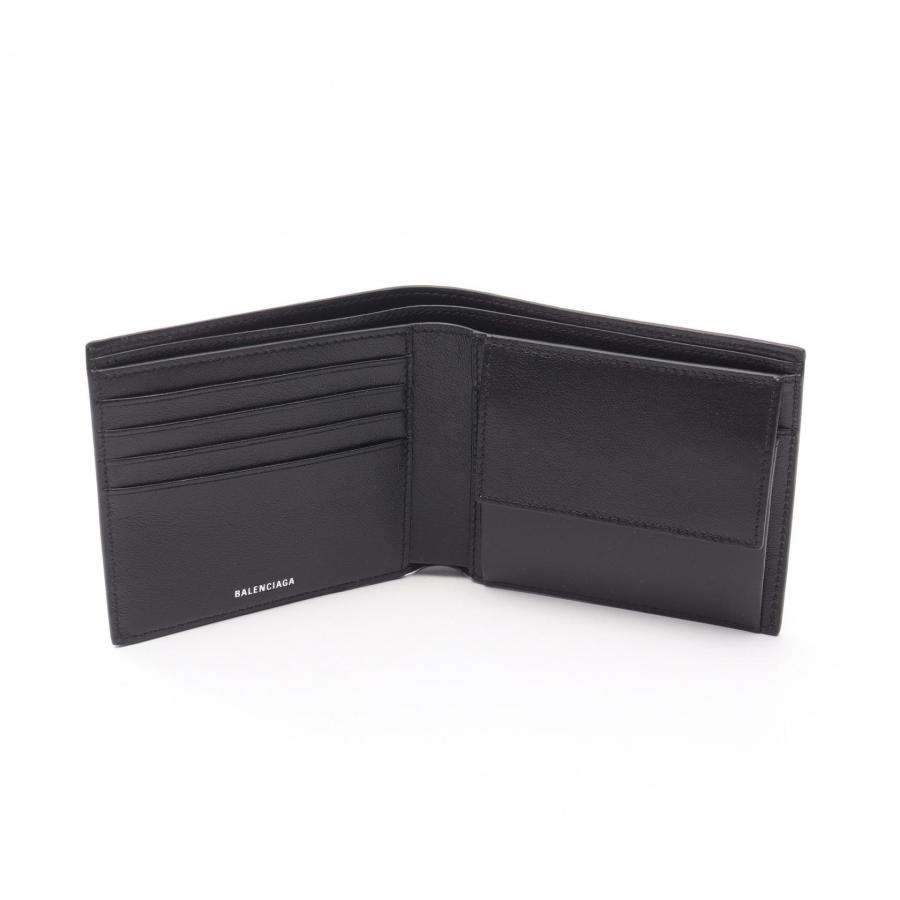 バレンシアガ BALENCIAGA Credit スクエア フォールデッドウォレット 二つ折り財布 財布 レザー メンズ レディース ブラック系 8119102ABV01000 【新品】 BALENCIAGA（バレンシアガ） Credit スクエア フォールデッドコイン