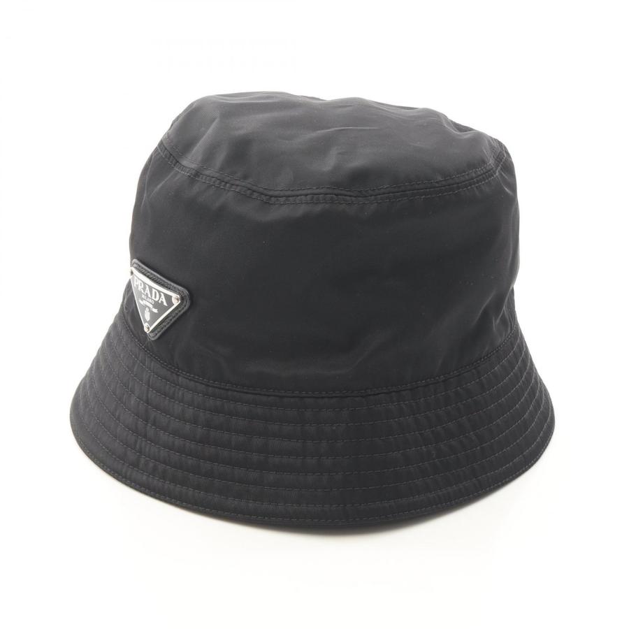 バケットハット PRADA（プラダ） 三角ロゴ ブラック バケットハット Re-Nylon プラダ PRADA 未使用 帽子 ロゴ 2DMI 1HC137 Nylon Re ルアー・フライ