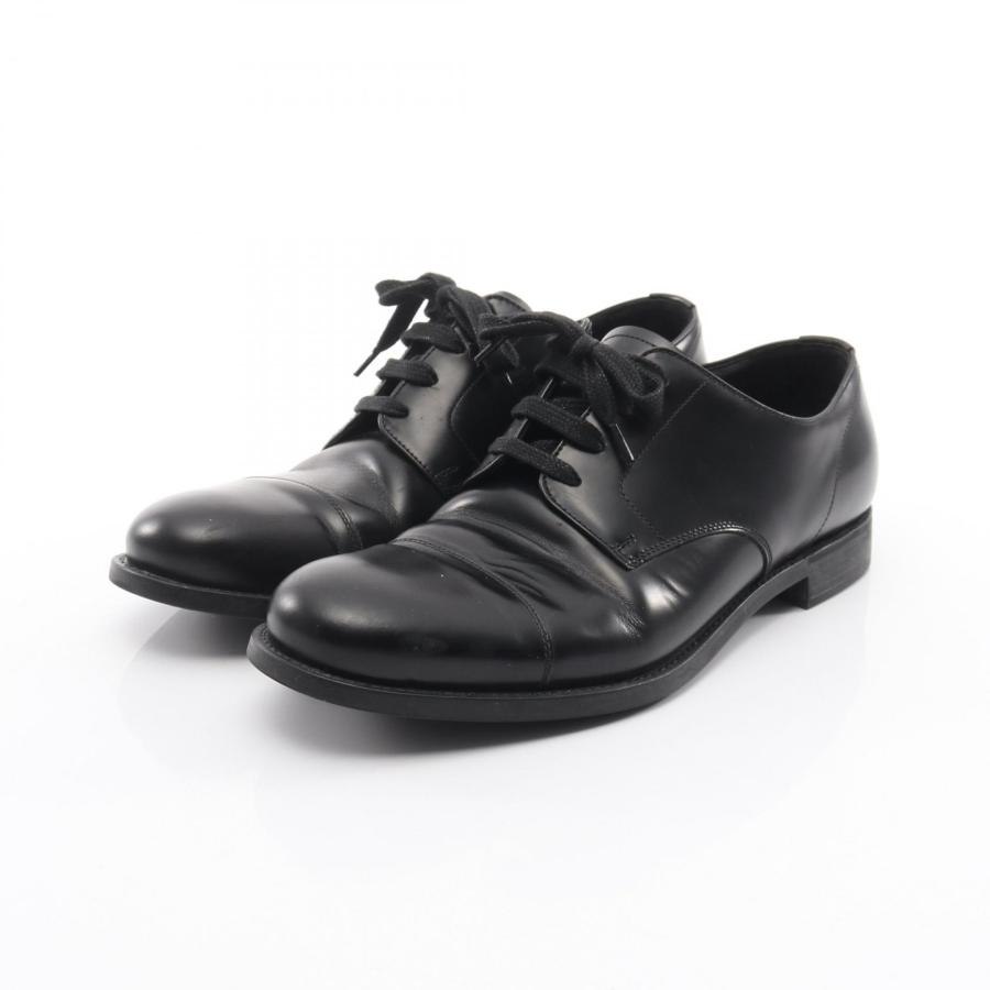 PRADA プラダ ドレスシューズ　レザー ブラック　US8 PRADA（プラダ） ブランドオフ レザー ドレスシューズ 中古 メンズ
