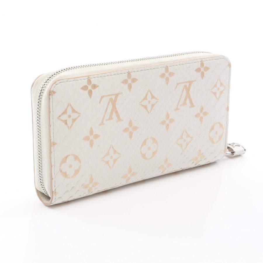 ルイ・ヴィトン ジッピーウォレット モノグラムエキゾチック ラテ ブランドオフ LOUIS VUITTON ラウンド長財布 パイソン 中古 レディースの画像