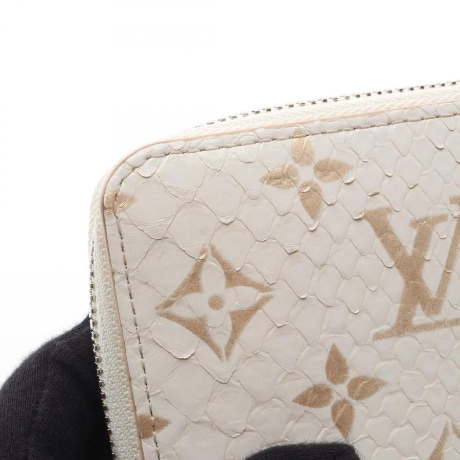 ルイ・ヴィトン ジッピーウォレット モノグラムエキゾチック ラテ ブランドオフ LOUIS VUITTON ラウンド長財布 パイソン 中古 レディースの画像