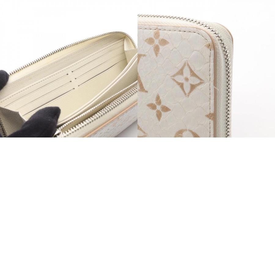 ルイ・ヴィトン ジッピーウォレット モノグラムエキゾチック ラテ ブランドオフ LOUIS VUITTON ラウンド長財布 パイソン 中古 レディースの画像
