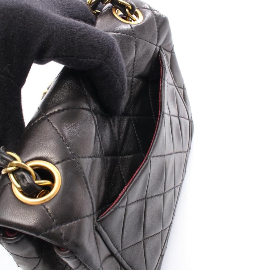シャネル CHANEL ミニマトラッセ ショルダーバッグ バッグ ラムスキン（羊革） レディース ブラック系 【中古】 CHANEL - シャネル CHANEL ミニマトラッセ ショルダーバッグ バッグ
