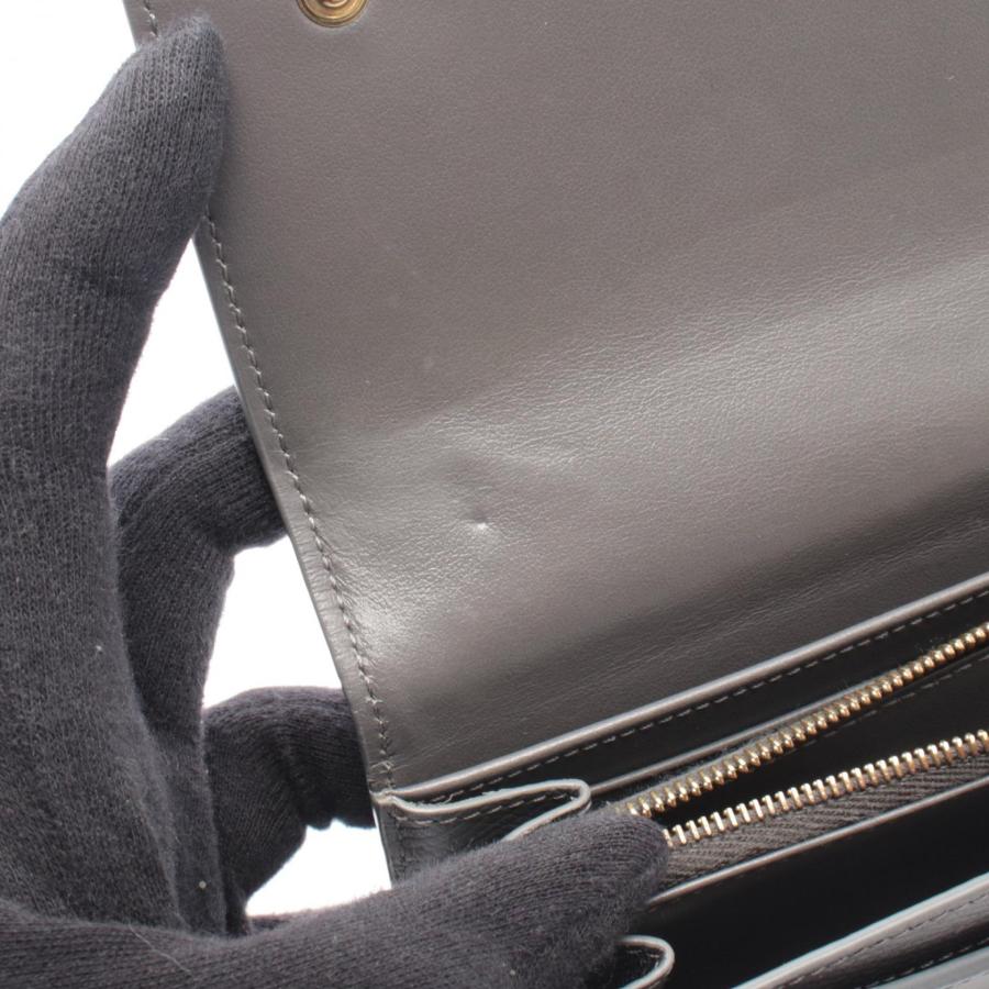 CELINE（セリーヌ） ラージフラップウォレット ブランドオフ レザー 二