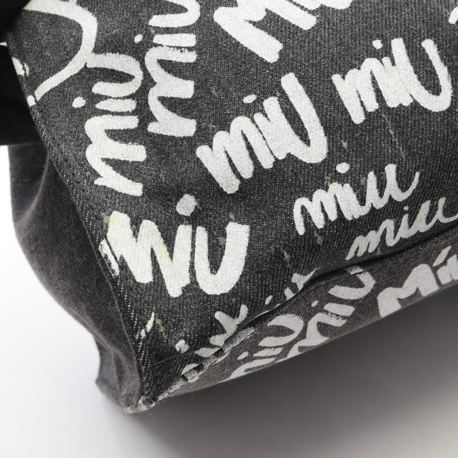 爆買 ミュウ DENIM LOGO ブランドオフ Miu キャンバス トートバッグ
