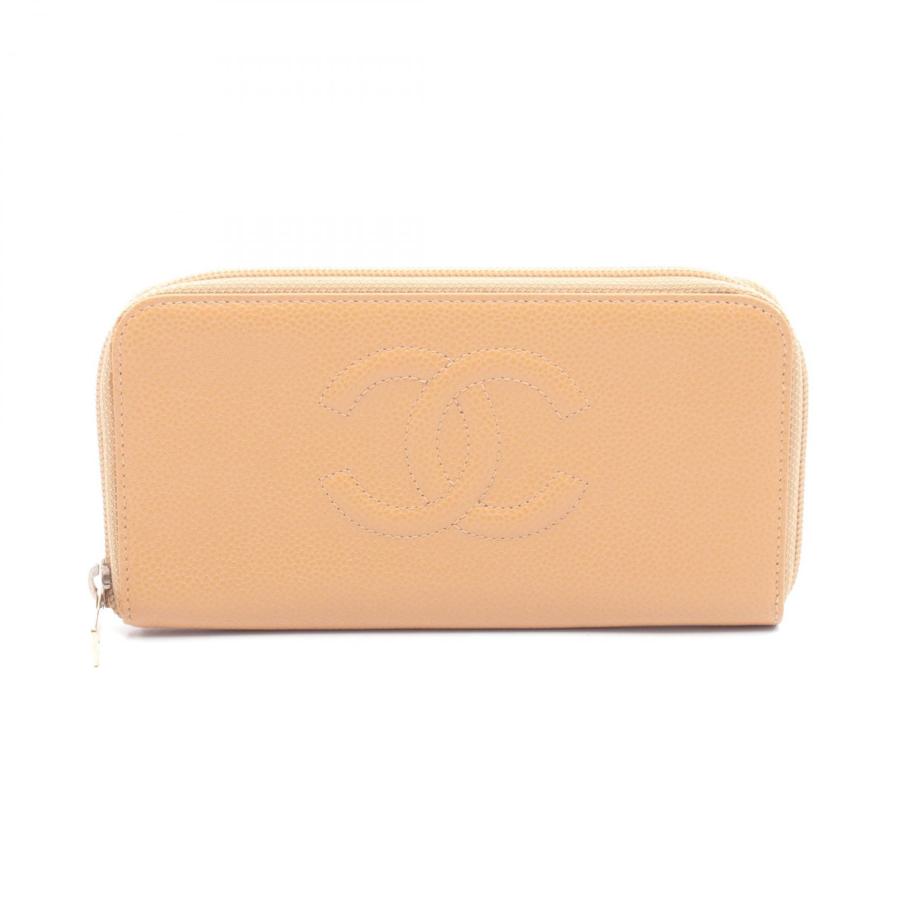 シャネル CHANEL ココマーク ラウンド長財布 財布 レザー カーフ（牛革） レディース ブラック系 【中古】 CHANEL（シャネル） ココマーク ブランドオフ カーフ（牛革） ラウンド