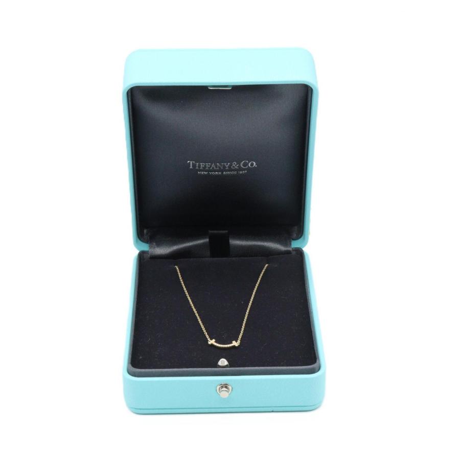 み*き様 Tiffany & Co. 付属品ありダイヤモンド ネックレス　K18 TIFFANY&Co.（ティファニー） Tスマイル ミニ ダイヤ ネックレス