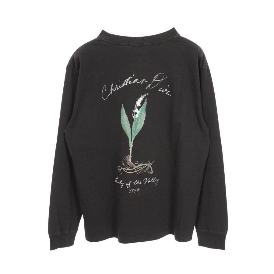 ディオールChristian Dior＊カーキ ロゴ刺繍入 長袖Tシャツ ディオール Lily Of The Valley ブランドオフ Dior コットン 長袖T