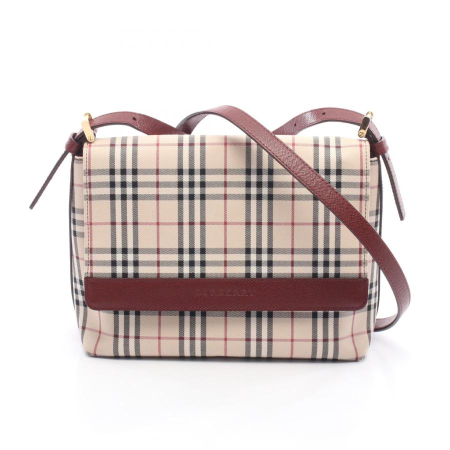 美品 バーバリー ノバチェック ショルダーバッグ レザー キャンバス BURBERRY（バーバリー） ノバチェック ブランドオフ キャンバス