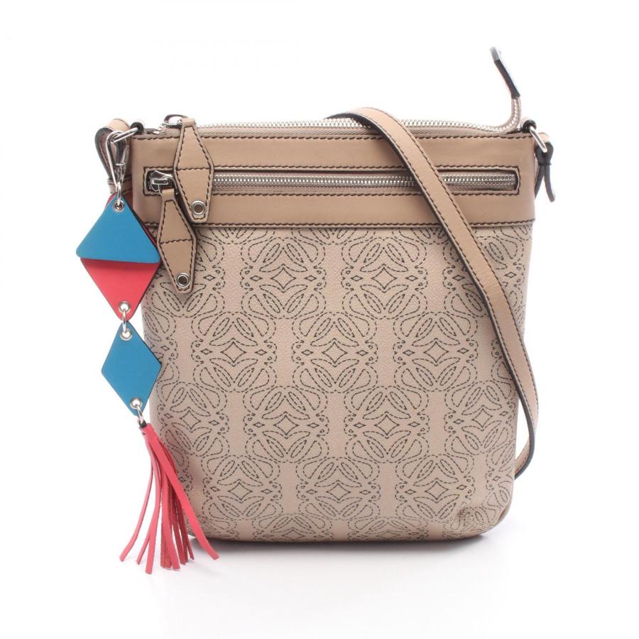 LOEWE（ロエベ） リピートアナグラム ブランドオフ レザー ショルダー 