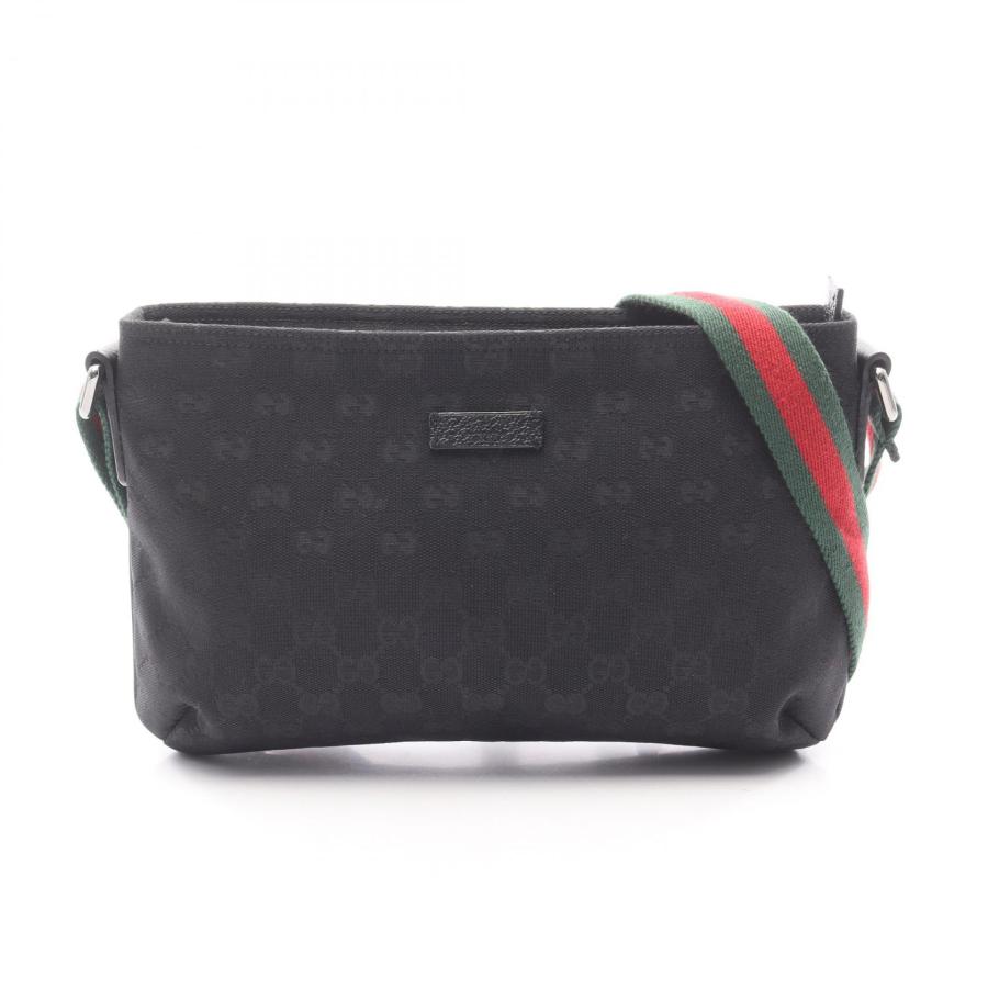 専用■グッチ GGキャンバス ホーボー ショルダーバッグ シェリーライン 黒色 GUCCI（グッチ） シェリーライン GGキャンバス ブランドオフ