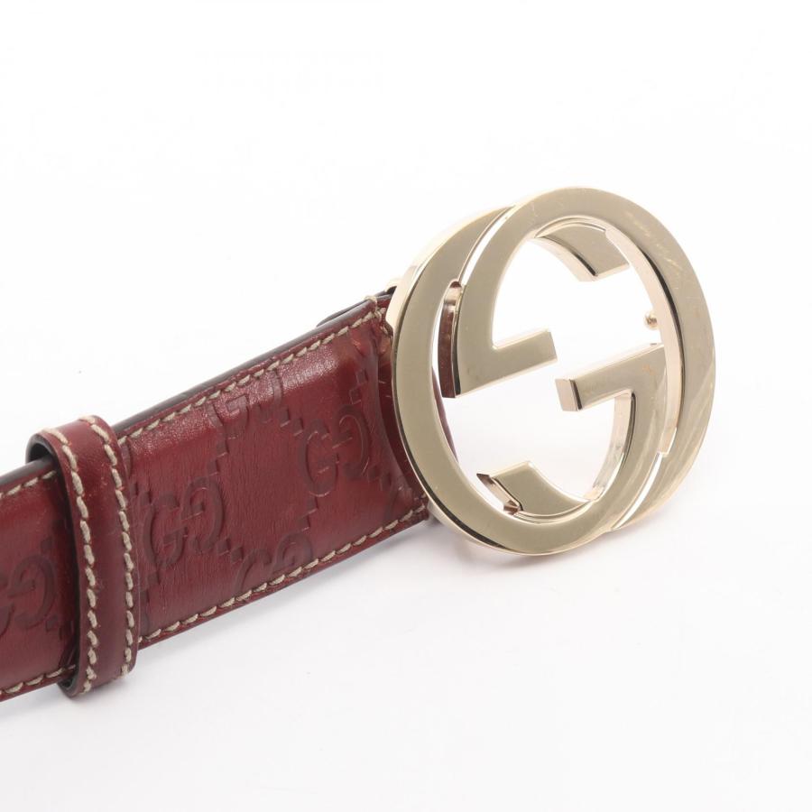 【美品正規品】GUCCIグッチ インターロッキングG グッチシマ レザー ベルト GUCCI（グッチ） インターロッキングG グッチシマ ブランドオフ レザー