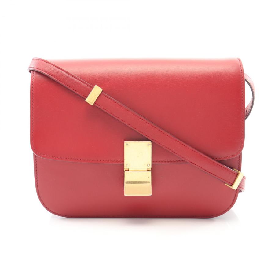 セリーヌ レザークラシックボックス ミディアムショルダーバック CELINE（セリーヌ） クラシックボックス ミディアム ブランドオフ