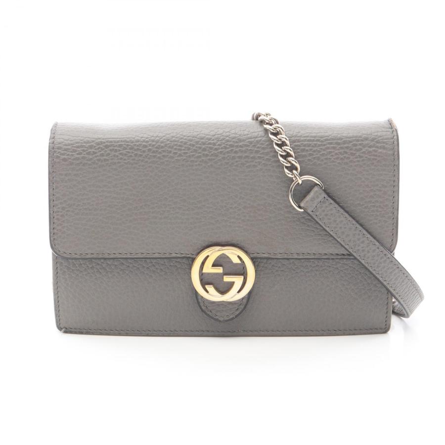 GUCCI（グッチ） インターロッキングG ブランドオフ レザー ショルダー