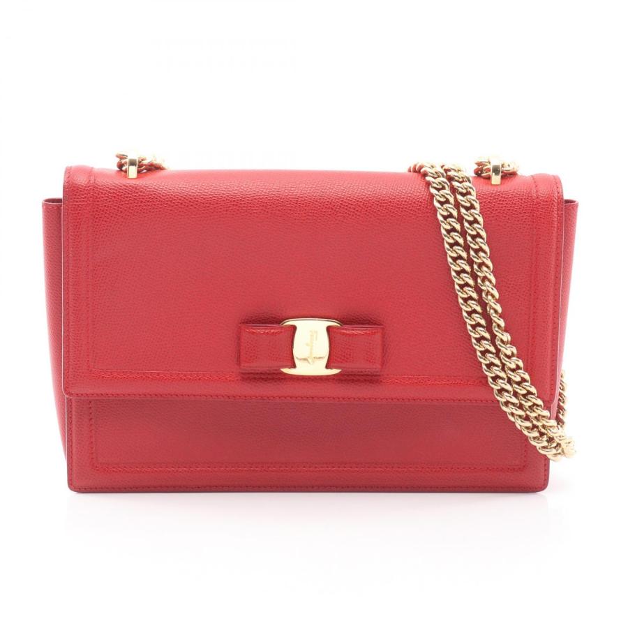 【美品】サルヴァトーレフェラガモ ヴァラリボン ミニショルダーバッグ レザー Salvatore Ferragamo サルヴァトーレ フェラガモ ヴァラリボン レザー