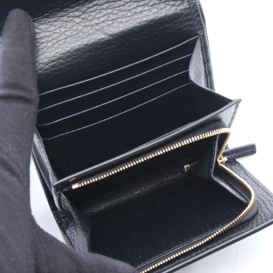 グッチ GGマーモント2つ折りレザーウォレット  428726【Sランク】【中古】 GUCCI（グッチ） GGマーモント ブランドオフ レザー 二つ折り財布