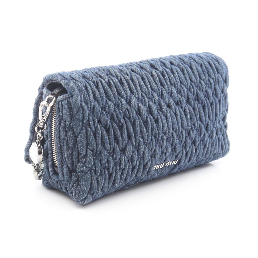 Miumiu デニム マトラッセ ショルダーバッグ 本物 ギャランティ miumiuデニムマトラッセ♪ビジュークリスタル♪ショルダーバッグ